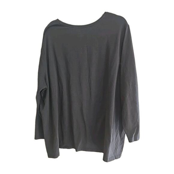 Catherines Black Christmas Tree Beaded Long Sleeve Top Womans Plus Size 26/28W - Picture 2 of 6